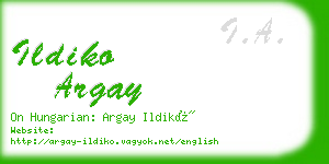 ildiko argay business card